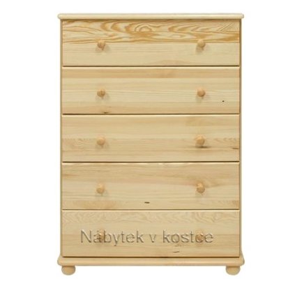 Komoda z masivu Šumava KN11 šířka 80 cm (Barevné provedení Dub - hl. 42 cm)