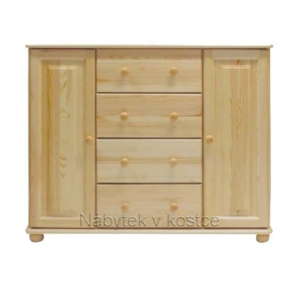 Komoda z masivu Šumava KN40 (Barevné provedení Grey-šedá - hl. 47 cm)