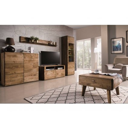 Luxusní dubový nábytek do obývacího pokoje DENVER - DALLAS 1 (Barevné provedení Dub - přírodní)