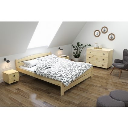 Manželská postel z masivu BARBORA 160x200 (Rozměry 160x200cm)
