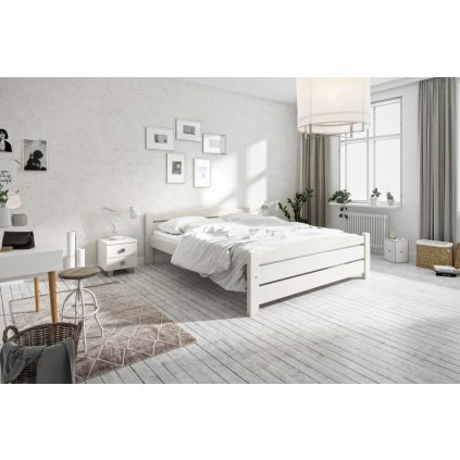 56205 manzelska postel z masivu karla 140x200 bila