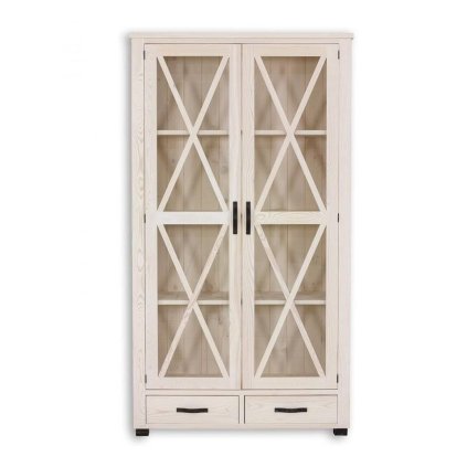 57015 16 masivni bila vitrina metal 10 barevne provedeni bily vosk k17 tmavy vosk k02