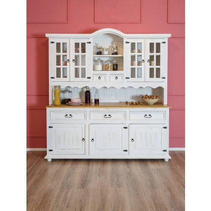 58359 14 masivni kredenc white home slim vit102 barevne provedeni bily vosk k17 tmavy vosk k02