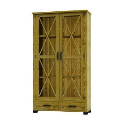 54402 7 masivni vitrina metal sel10 barevne provedeni tmavy vosk k02