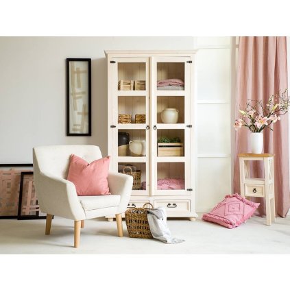 54567 14 masivni vitrina white home slim vit107 barevne provedeni bily vosk k17 bily vosk k17