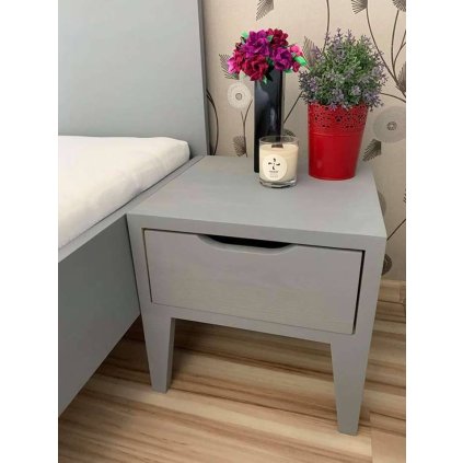 Noční stolek RETRO Emma šedý (Barevné provedení Šedá)
