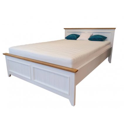 Provensálská postel PROVENCE L2P z masivu bílá, krémová (Barevné provedení Krémová, Rozměry postele 90 x 200 cm)