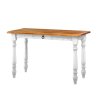 Rustikální jídelní stůl WHITE HOME MES04 se šuplíkem (Barevné provedení Antická bílá K16 - antická bílá K16)