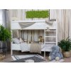 Rustikální patrová postel  WHITE HOME ACC07 (Barevné provedení Antická bílá K16 - antická bílá K16)