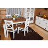 Jídelní set SWEET HOME 160x90 SKLADEM bílá-kaštan (lak) (Barevné provedení Bílá - kaštan lak, Provedení stůl + 6x židle)