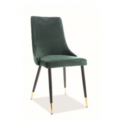 Jídelní židle Piano Velvet, zelená / černá