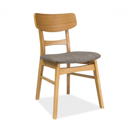 Jídelní židle Ravi, šedá / přírodní dřevo