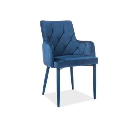 Jídelní židle Ricardo Velvet, modrá / černá