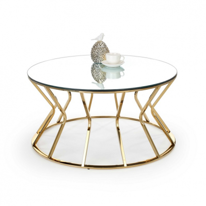 Konferenční stolek Afina, bílá / zlatá
