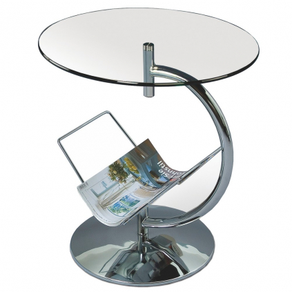 Konferenční stolek Alma, čirá / stříbrná