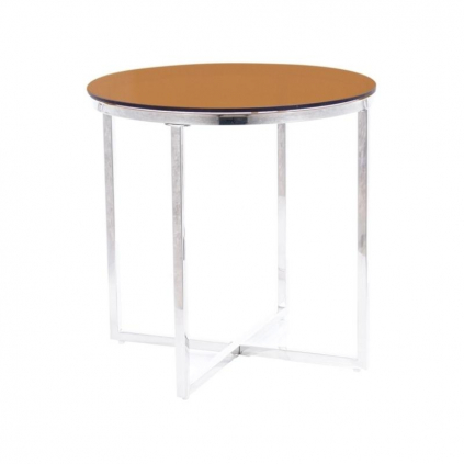 Konferenční stolek Crystal II, hnědá / stříbrná