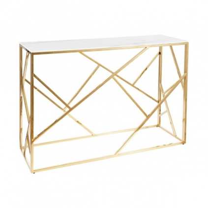 Konferenční stolek Escada, bílá / zlatá