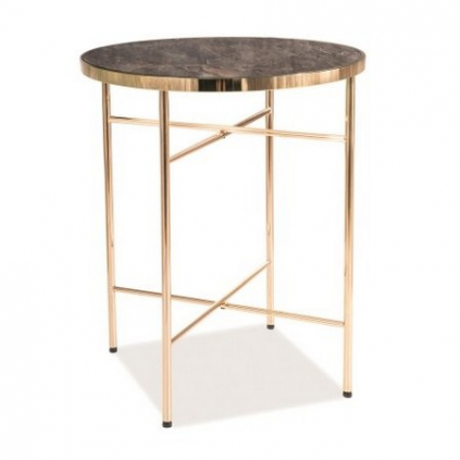 Konferenční stolek Ibiza, průměr 42 cm, černá / zlatá