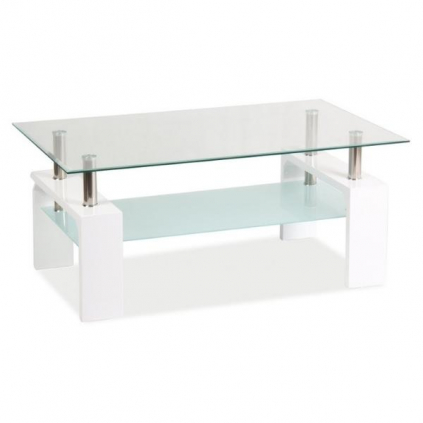 Konferenční stolek Lisa Basic II, čirá / bílá