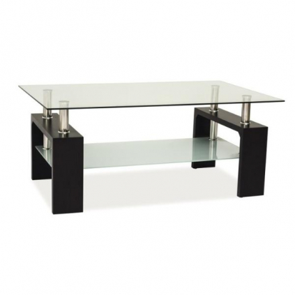 Konferenční stolek Lisa Basic II, čirá / wenge