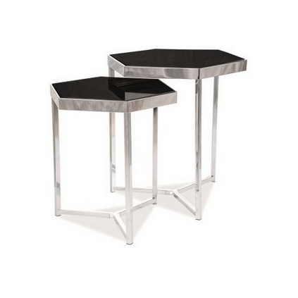 Konferenční stolek Milos, černá / stříbrná