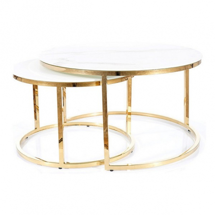 Konferenční stolek Muse, mramor / zlatá
