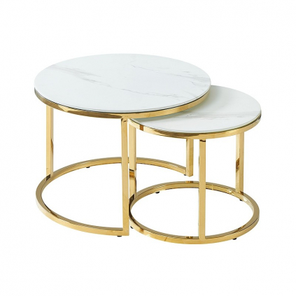 Konferenční stolek Muse II, mramor / zlatá