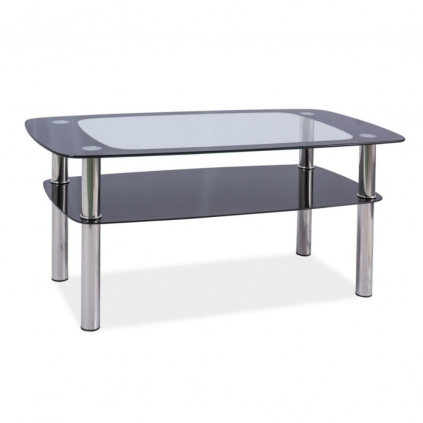 Konferenční stolek Rava obdélníkový, černá / stříbrná