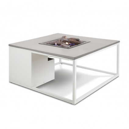 Konferenční stolek s plynovým ohništěm COSI, Cosiloft 100, bílá / šedá