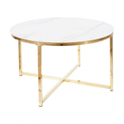 Konferenční stolek Salma, mramor / zlatá