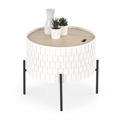 Konferenční stolek Sintra, přírodní dřevo / bílá