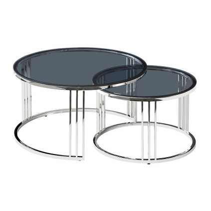 Konferenční stolek Vienna, černá / stříbrná