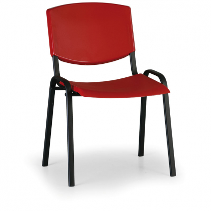 Konferenční židle Design - černé nohy, červená
