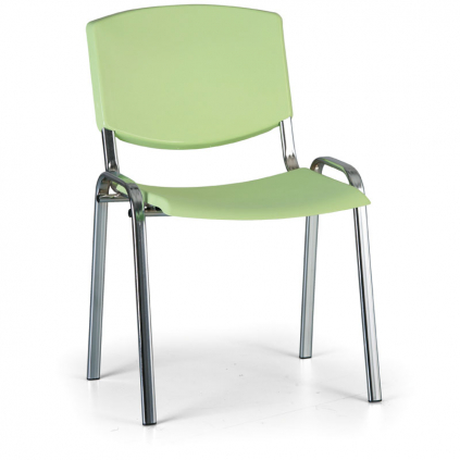 Konferenční židle Design - chromované nohy, zelená