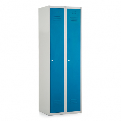 Kovová šatní skříňka, 60 x 50 x 180 cm, cylindrický zámek, modrá - ral 5012