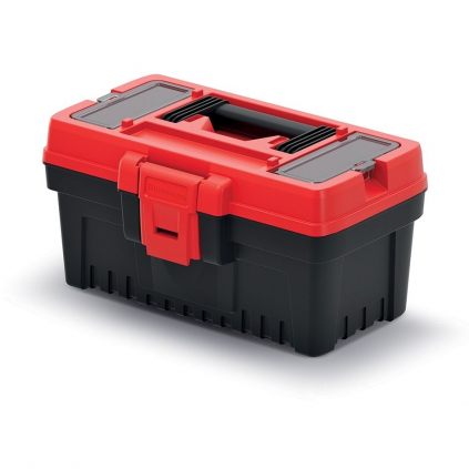 Kufr na nářadí 26,9 × 17,7 × 15,5 cm, organizéry, červená