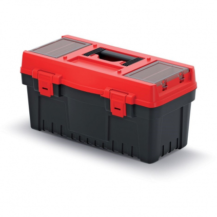 Kufr na nářadí 54,8 × 27,4 × 28,6 cm, přepážky, červená