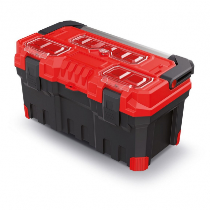 Kufr na nářadí s kovovým držadlem 55,4 × 28,6 × 27,6 cm, červená