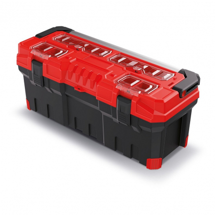 Kufr na nářadí s kovovým držadlem 75,2 × 30 × 30,4 cm, červená