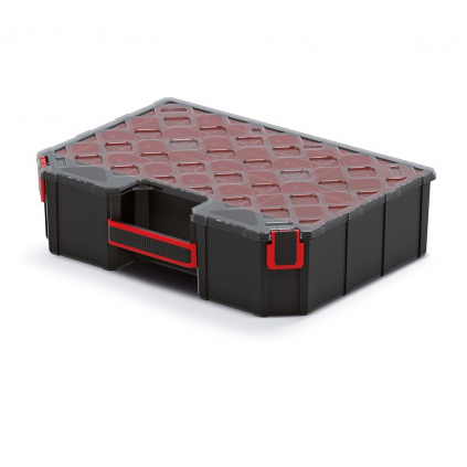 Kufříkový organizér 39 × 28,4 × 10,5 cm II, krabičky, černá