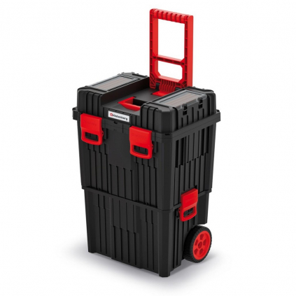 Modulární kufr na nářadí s kolečky 45 × 36 × 64 cm, černá