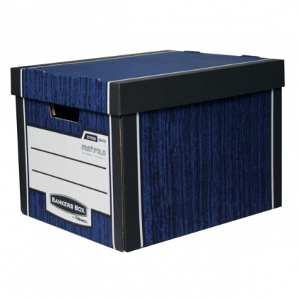 Archivační kontejner Fellowes Bankers Box Woodgrain 2 ks/bal, modrá