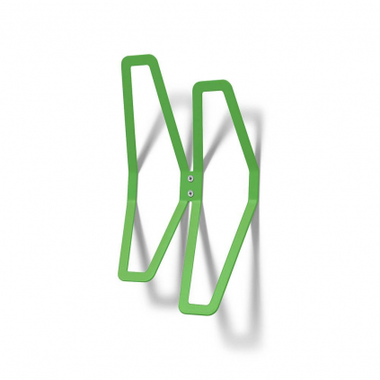 Nástěnný designový věšák dvojitý, zelená