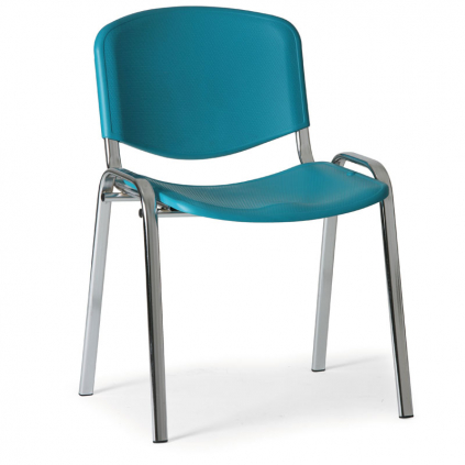 Plastová židle ISO - chromované nohy, zelená