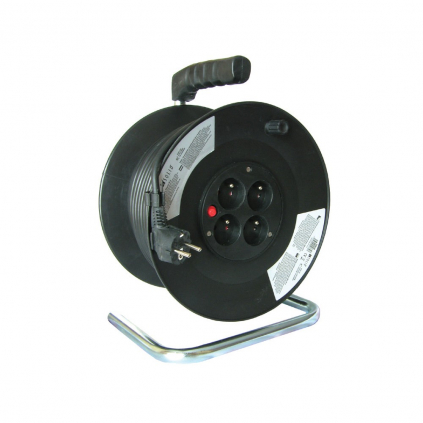 Prodlužovací kabel na bubnu 4Z - 50m, černá