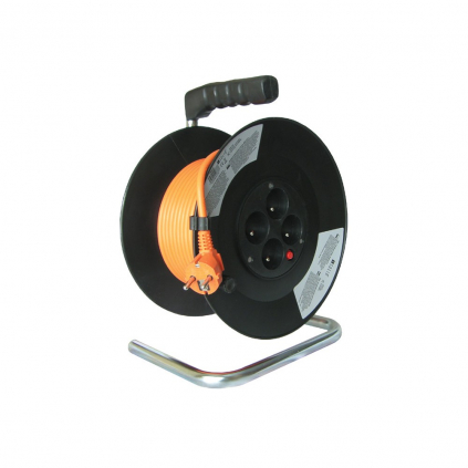 Prodlužovací kabel na bubnu 4Z - 50m, oranžová