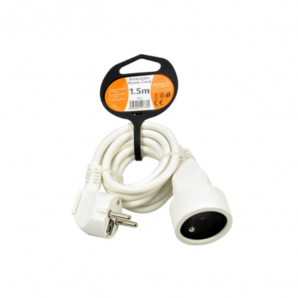 Prodlužovací kabel spojka 1Z - 1,5m, bílá