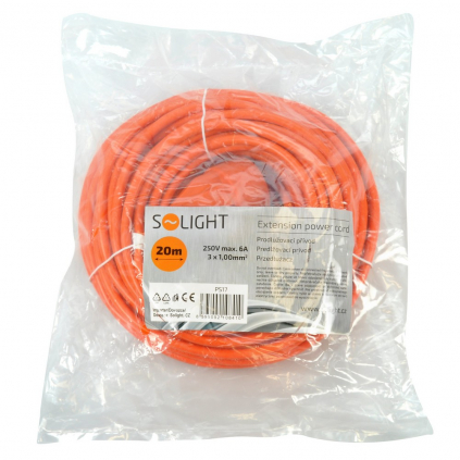 Prodlužovací kabel spojka 1Z - 20m, oranžová
