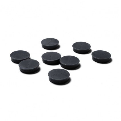 Set magnetů průměr 35 mm, 8 ks, černá