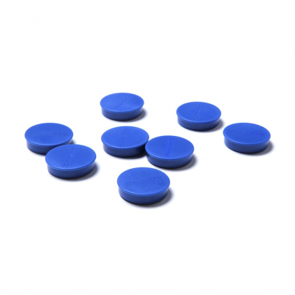 Set magnetů průměr 35 mm, 8 ks, modrá